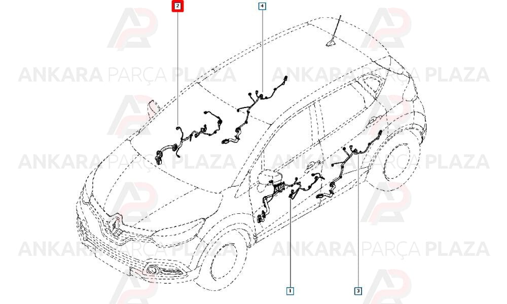 Sağ Ön Kapı Tesisatı Captur 241254150R