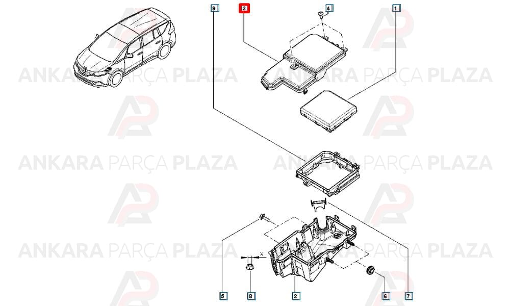 Sigorta Kutusu Tablasi Kapaği Talisman Megane 4 Scenic 4 Espace