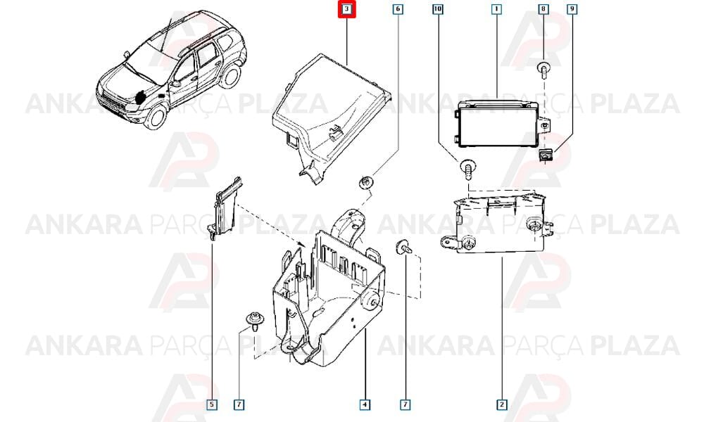 Role Kutu Kapaği Sigorta Kutusu Kapaği Üst Dacia Logan Duster