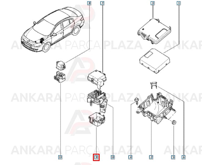Sigorta Kutusu Kapağı Role Kutu Kapak Fluence Megane 3 252365413R