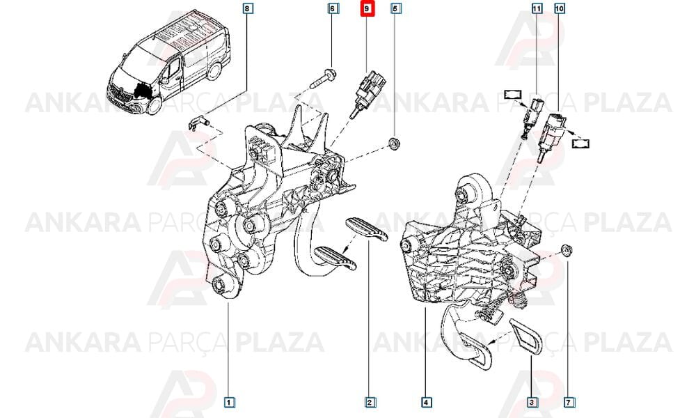 Trafic 3 Fren Pedal Müşürü 253203383R