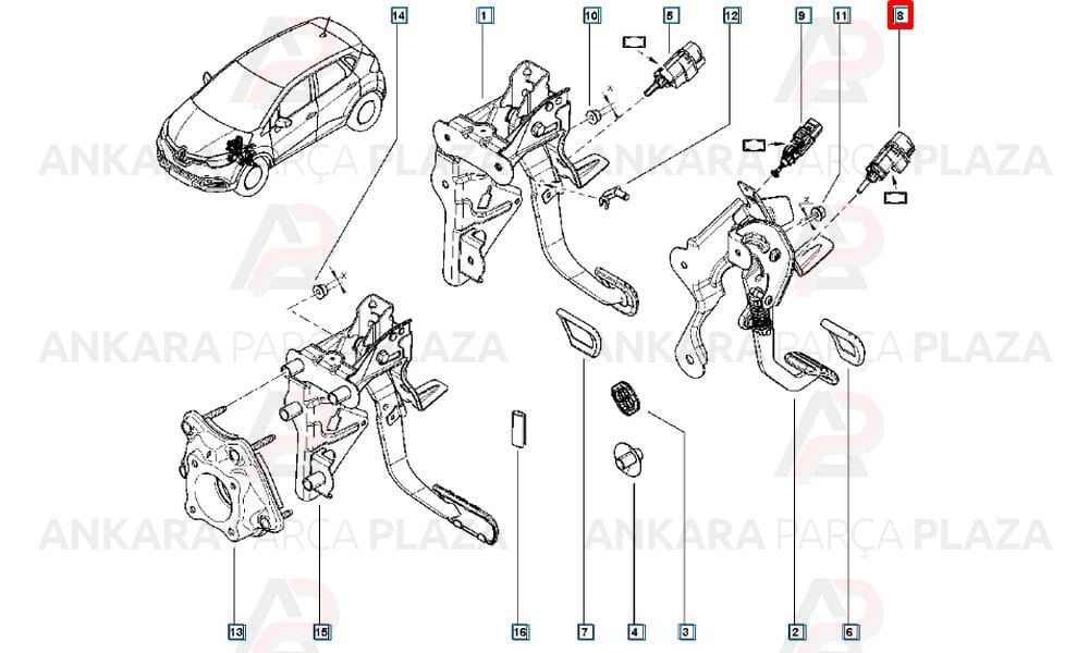Trafic Logan Clio 4 Debriyaj Pedal Müşürü 253255192R