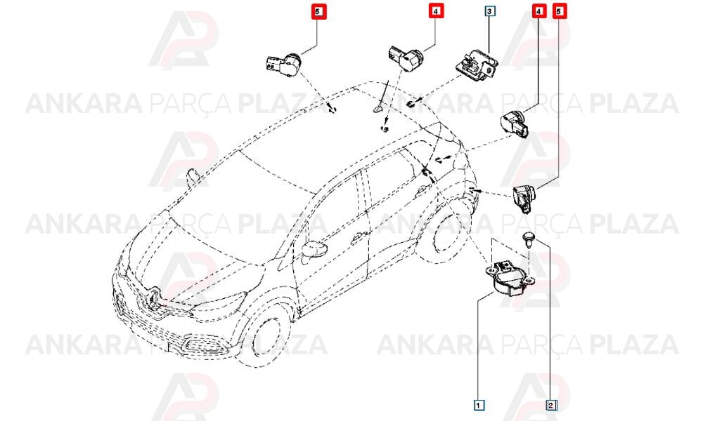 Park Sensörü Gözü Duster 4X2 Clio 4 Captur Sandero