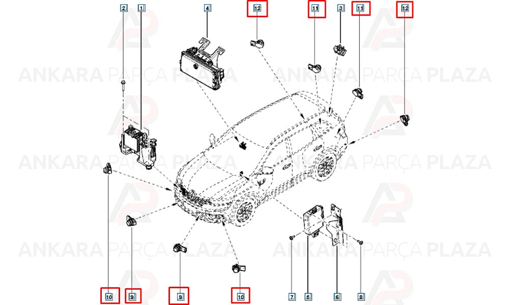 Park Sensörü Ön Arka Megane 4 Talisman Latitude