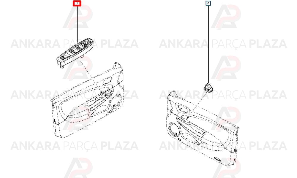 Megane 3 Ön Cam Açma Kumanda Paneli Sol Orjinal 254000002R