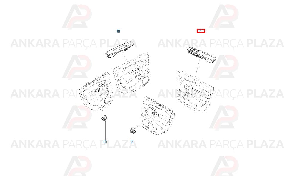 Megane, Scenic 3 Ön Kapi Kumanda Paneli Faz 2 Orijinal 254010073R