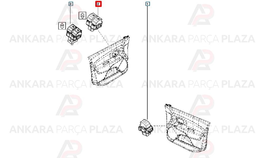 Dacia Duster Sol Çiftli Cam Butonu 2011-2017 Arası Mcar