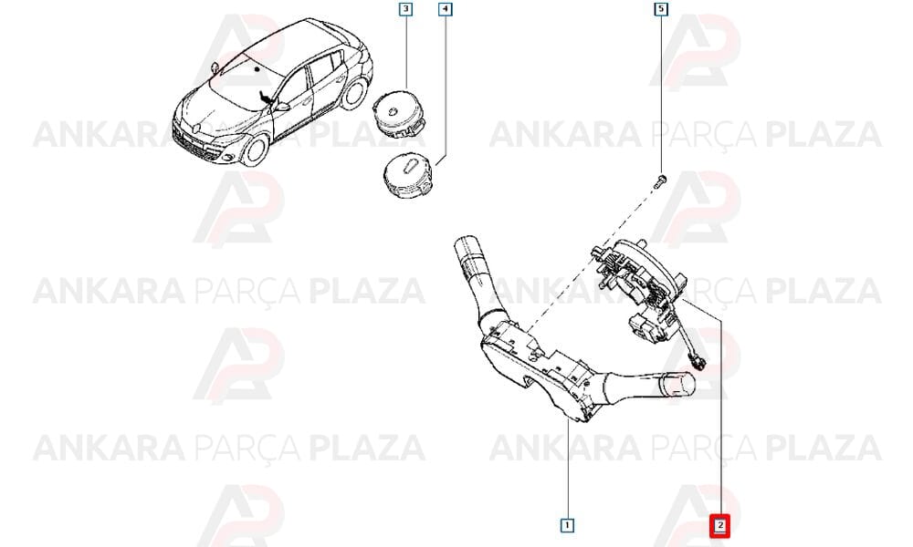 Megane 3 Fluence Far Silecek Sinyal Korna Kumanda Kolu 255670032R