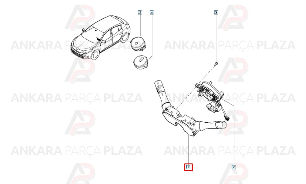 Megane 3 Fluence Far Korna Silecek Kumanda Kolu İkaz Kol Grubu 255670038R