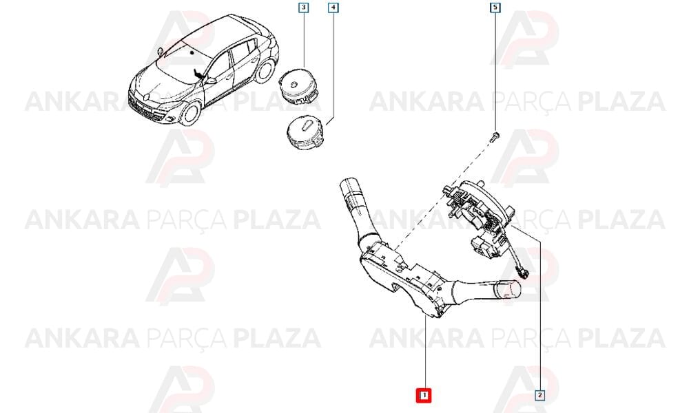 Fluence Megane 3 Direksiyon Alt Kumanda Suportu Silecek Far Kolu 255670040R