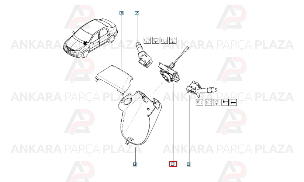 Direksiyon Sargısı İkaz Kol Bağlantı Parçası Duster Clio 4 255672425R 6001551352