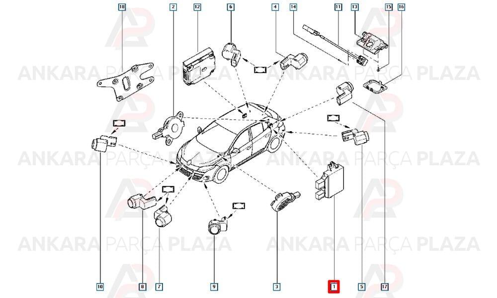 Park Sensör Beyni Megane 3 259903681R