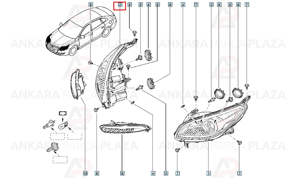 Duster 10 - 13 Far Lambası Sol Manuel 260100069R