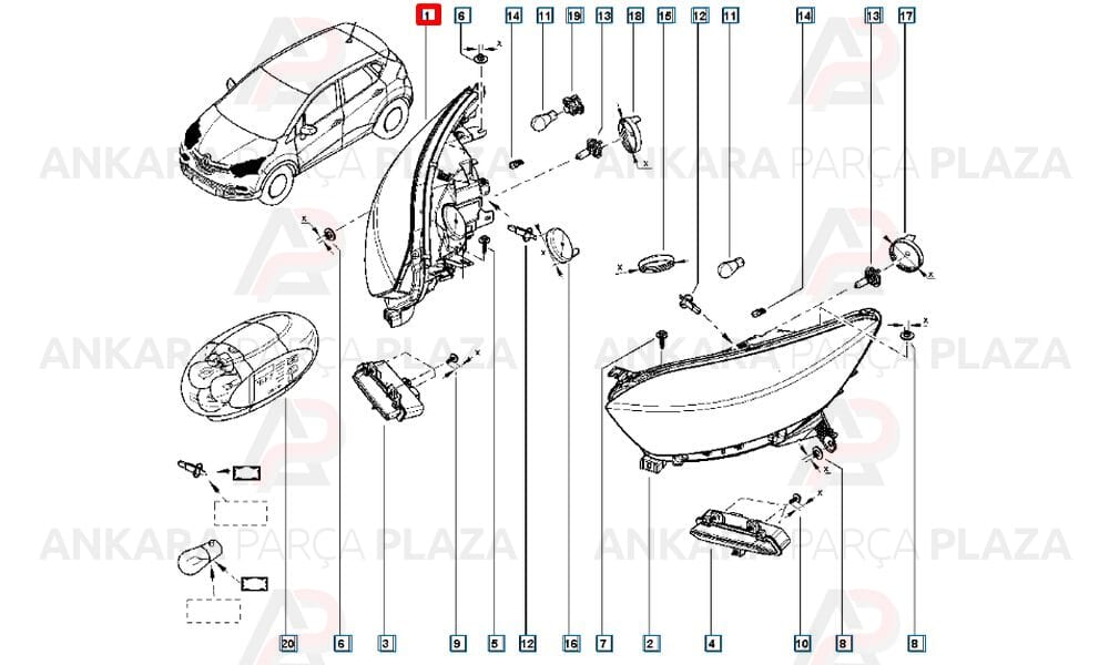 Sağ Far Captur 260103166R