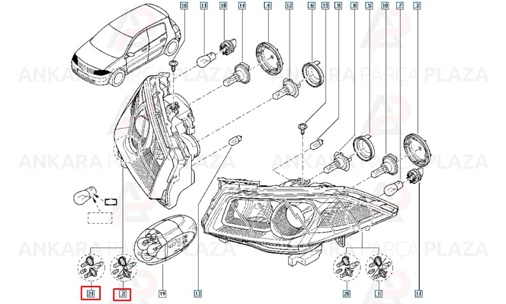 Far Sağ Elektrikli Motorlu Megane 2 2005 >