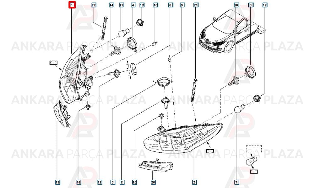 Sağ Far Megane 3 Sw Gt Linea 260105997R