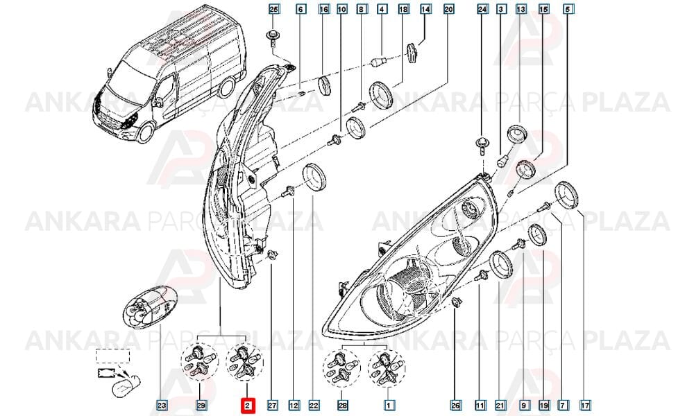 Master 11 - 19 Far Lambası Sağ Elektrikli - Motorlu 260106869R