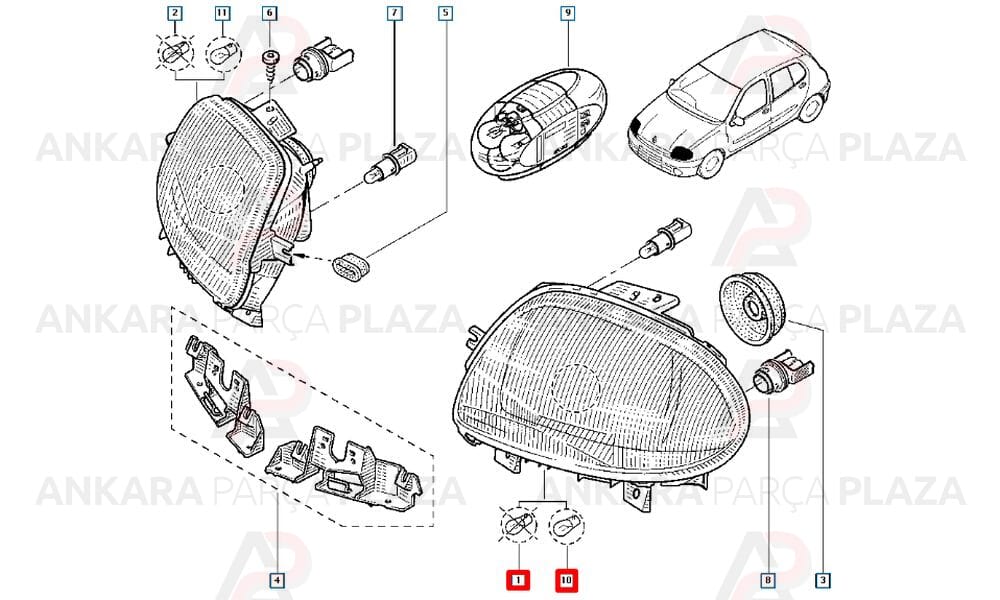 Ön Far Sol Clio Symbol 1998-2002