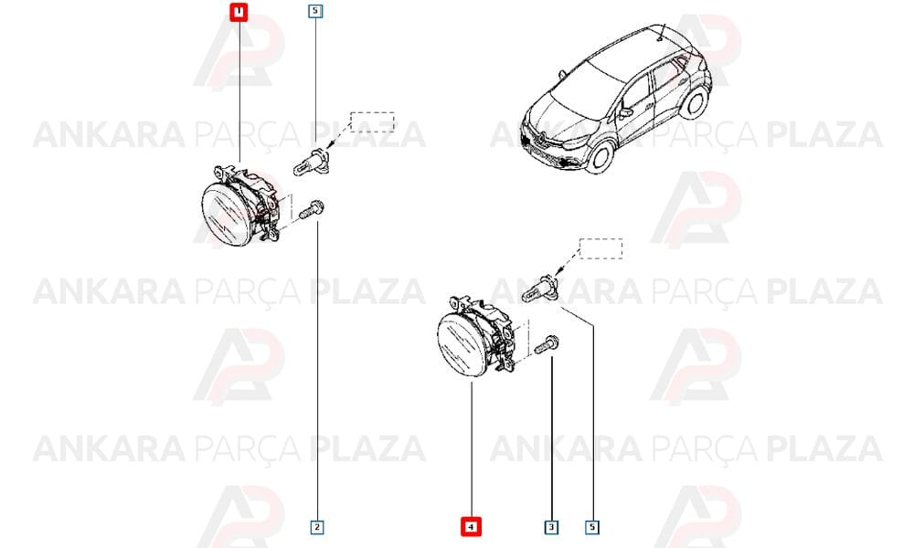Kangoo Megane Duster Captur Clio Dokker Fluence Lodgy Sandero Sis Farı Ön Sağ Sol Meydan
