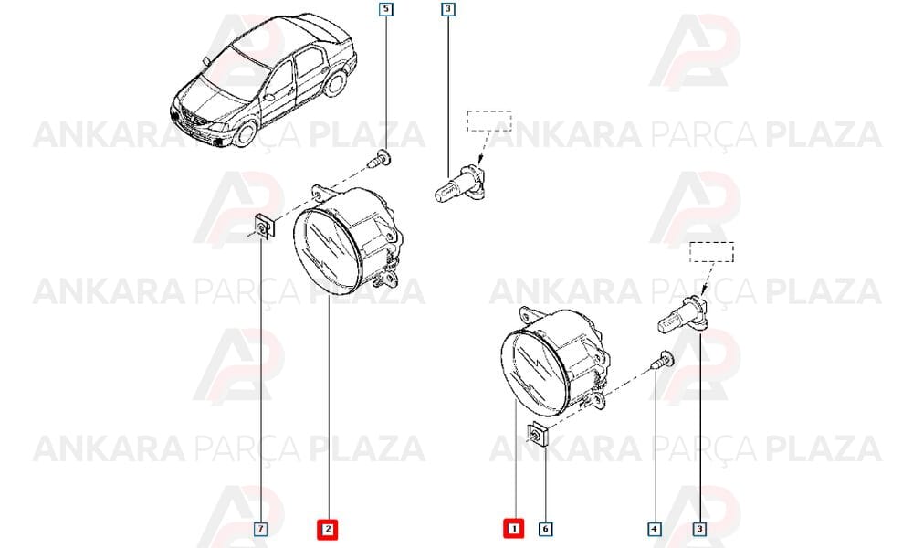 Dokker Duster Lodgy Sis Farı Ön Sağ Sol 2010 Sonrası Dega