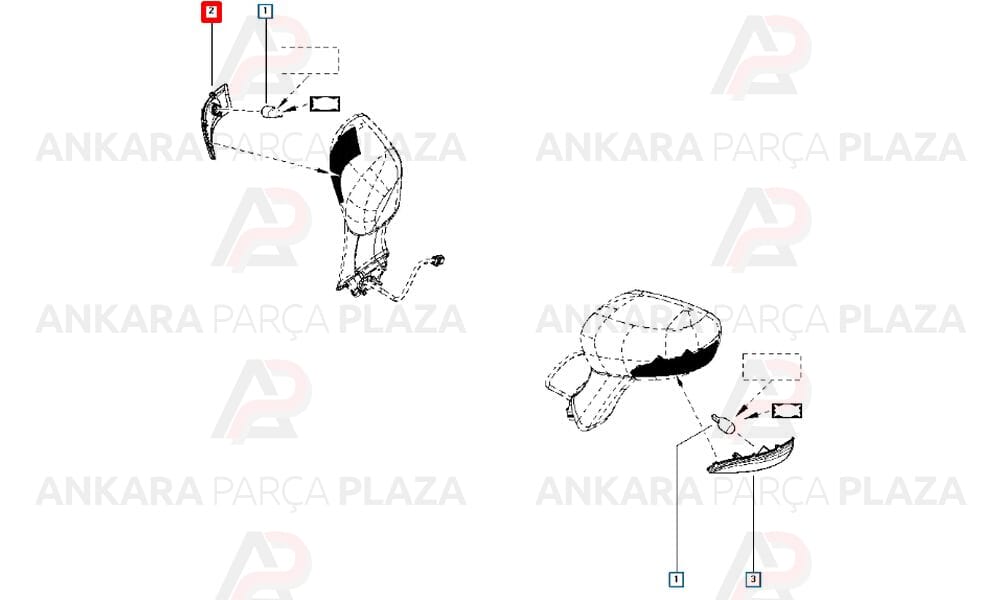 Clio 4, Captur Yan Ayna Sinyal Lambası Sağ İthal Orijinal 261603998R-1