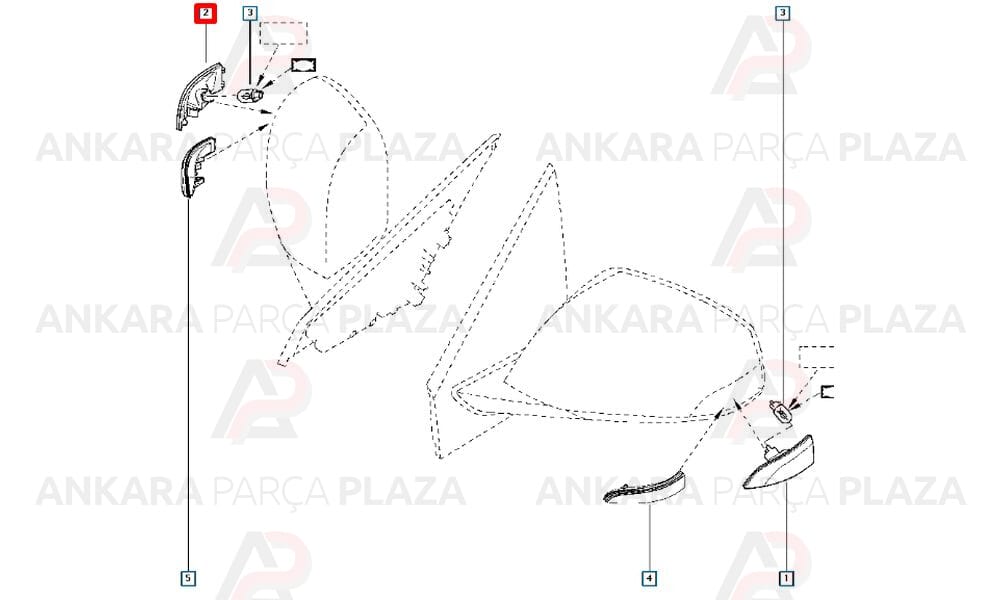 Fluence, Laguna, Megane 3 Hatchback Yan Ayna Sinyal Lambası Sağ 2010 - 2013 Meydan