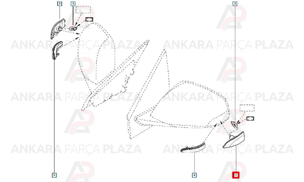 Laguna, Megane 3 Hatchback, Fluence Yan Ayna Sinyal Lambası Sol Pleksan