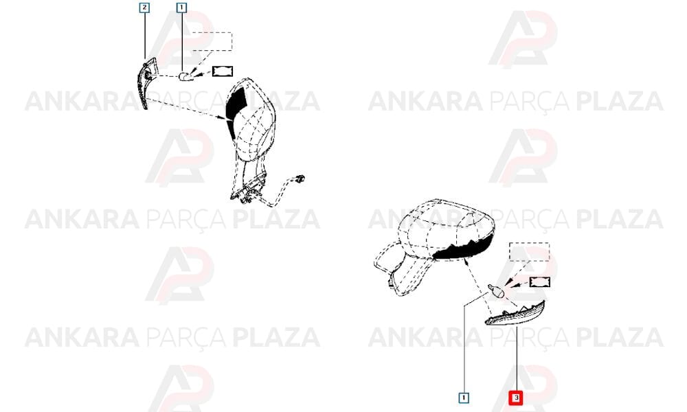 Captur, Clio Yan Ayna Sinyal Lambası Sol Meydan