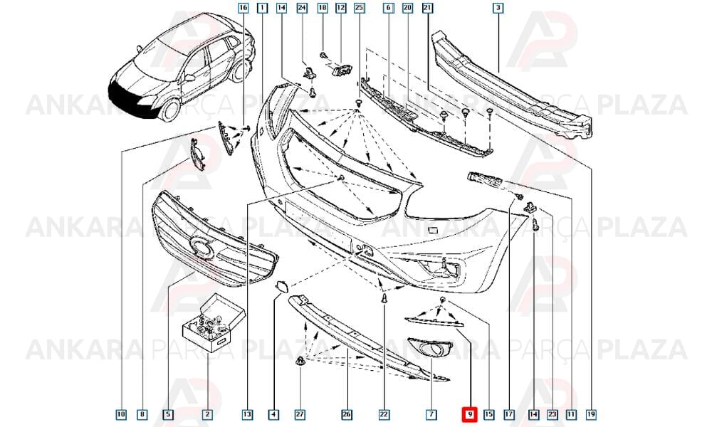 Koleos Far Çerçevesi Braketi Sol 261A31626R