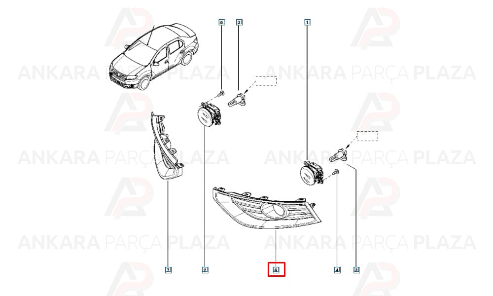 Clio Symbol Sis Farı Çerçevesi Ön Sol Sisli 2017 - 2020 Meydan