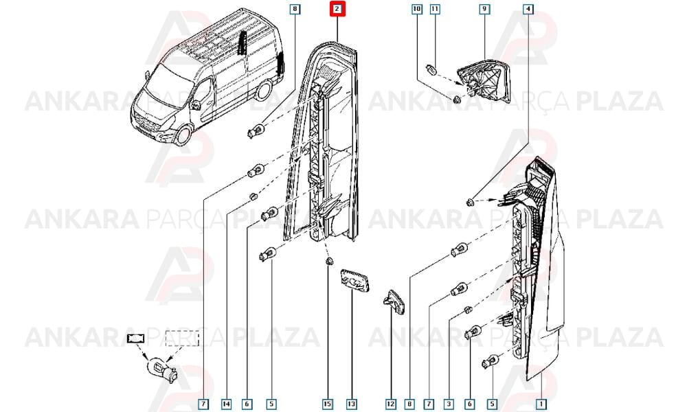 Master 4 Stop Lambası Duysuz Sağ 2010 Sonrası Pleksan