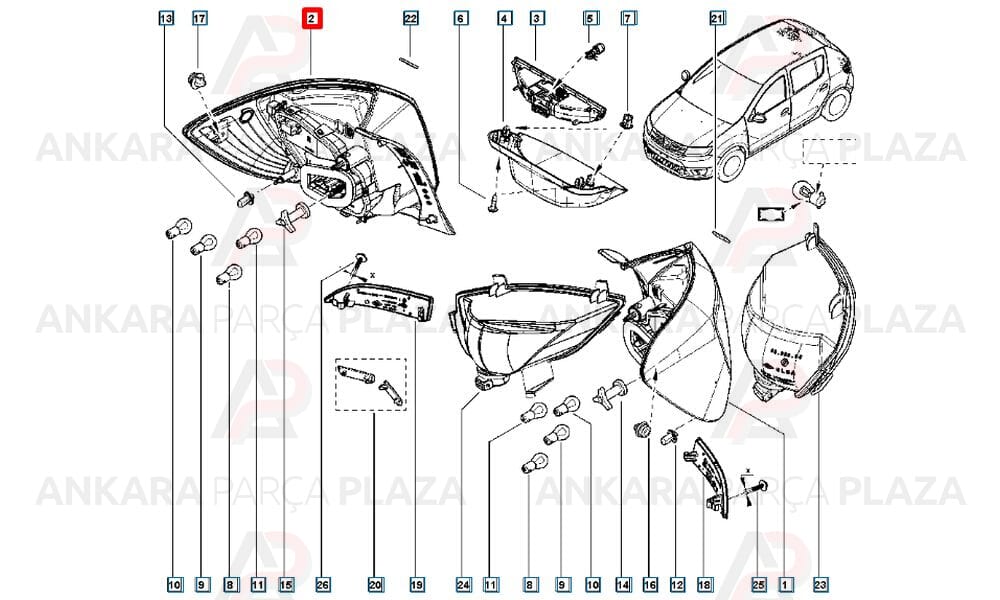Clio 4 Symbol Stop Lambası Duysuz Sağ 2012 Sonrası Pleksan