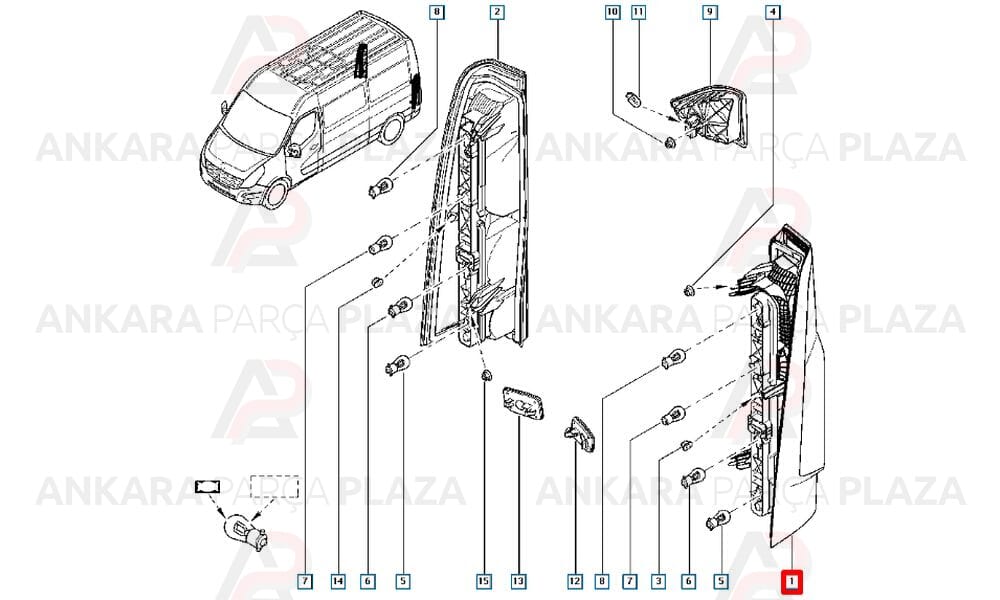 Master 3 Stop Lambası Duysuz Sol 2010 Sonrası Mars