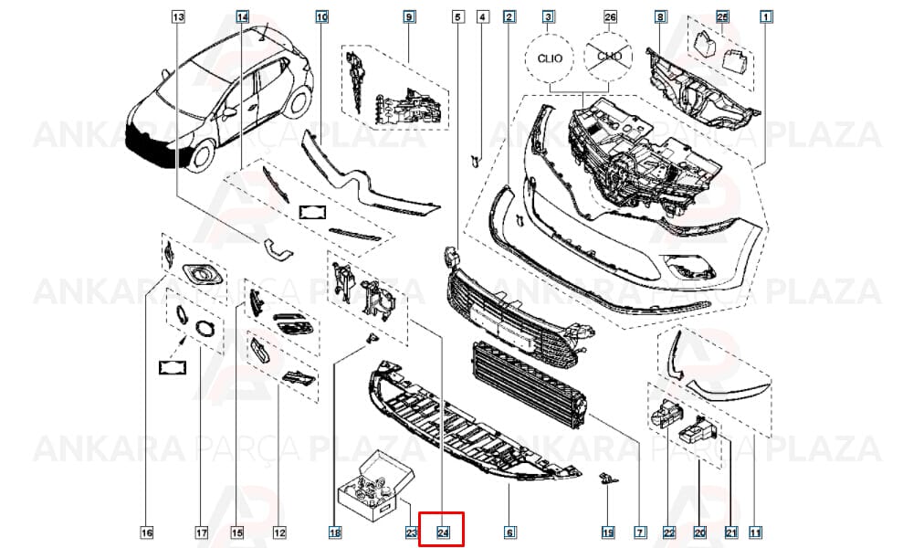 Renault Clio Hb 13 - 16 Sis Lambası Çerçeve Braketi Sol 269114496