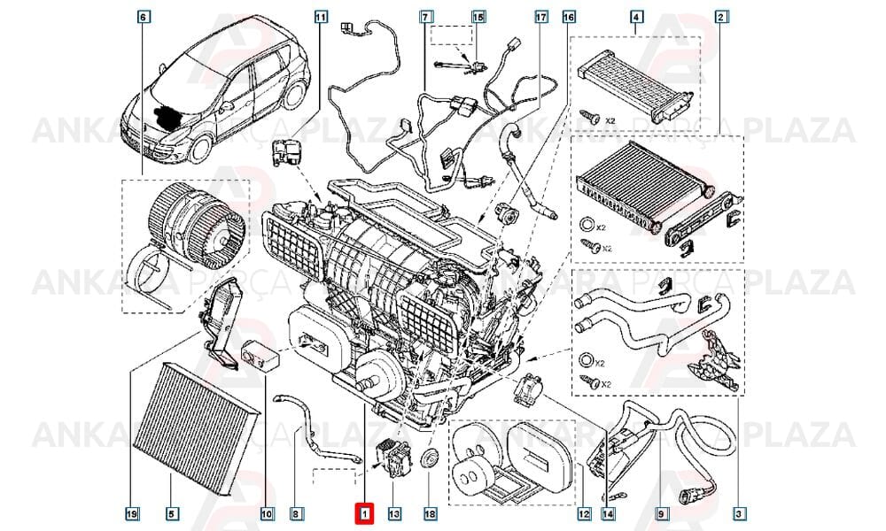 Kalorifer Kutusu Komple Megane 3 Hatcback 271204100R