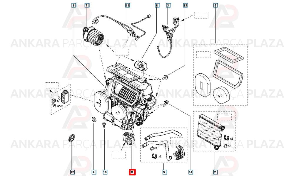 Elektronik Kontrol Ünitesi Kalorifer Rezistansı Renault Clio 4, Trafic 3