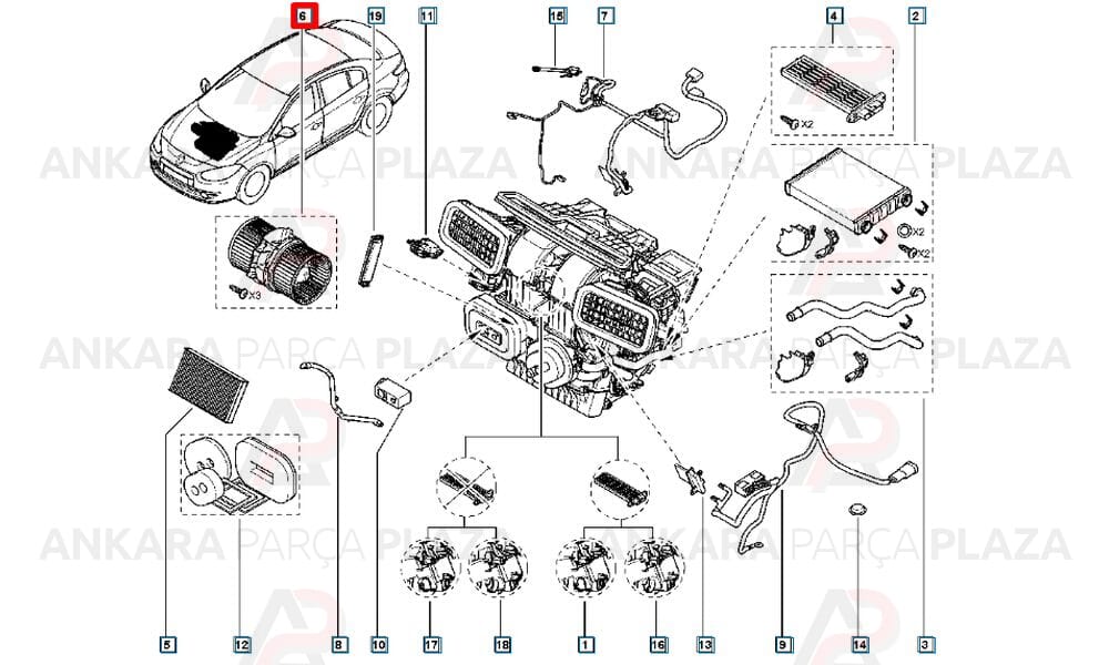 Kalorifer Motoru Renault Fluence, Megane 3