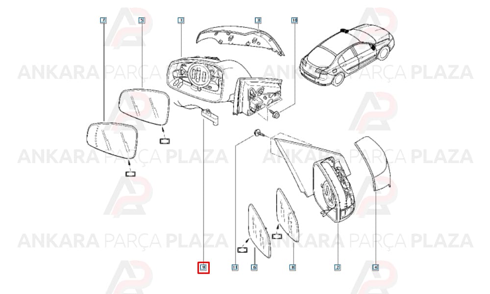 Megane 3, Scenic 3 Yan Ayna Sıcaklık Sensörü Sağ Orijinal 277227085R