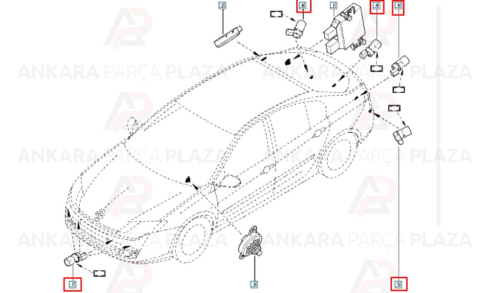 Park Sensörü Arka Clio 3 Kangoo 3 Laguna 3