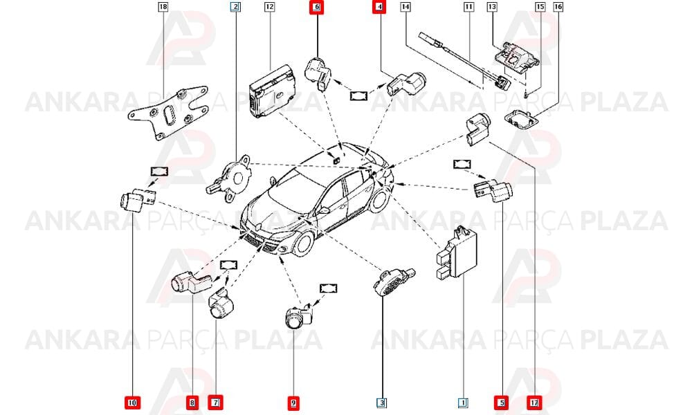 Park Sensörü Megane 3 Fluence Kangoo 3 284420753R 284420001R