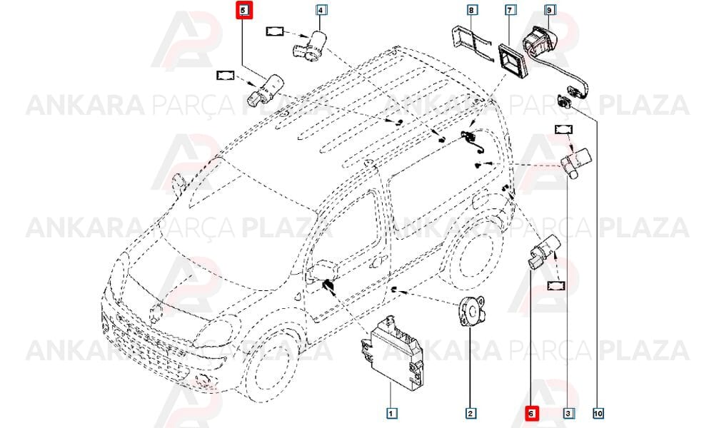 Park Sensörü Clio 3 Megane 3 Laguna 3 Koleos Kangoo 2 Trafic