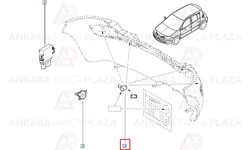 Park Sensörü Arka Megane 2 Trafic 2 Scenic 2