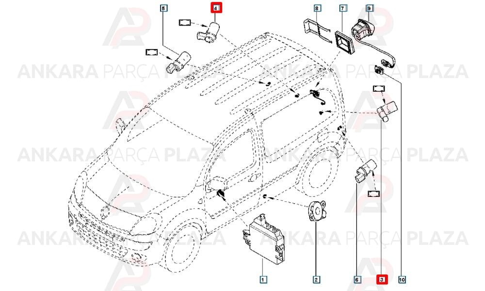 Park Sensörü Gözü Arka Laguna 3 Trafic 3 Megane 2 Kangoo 3