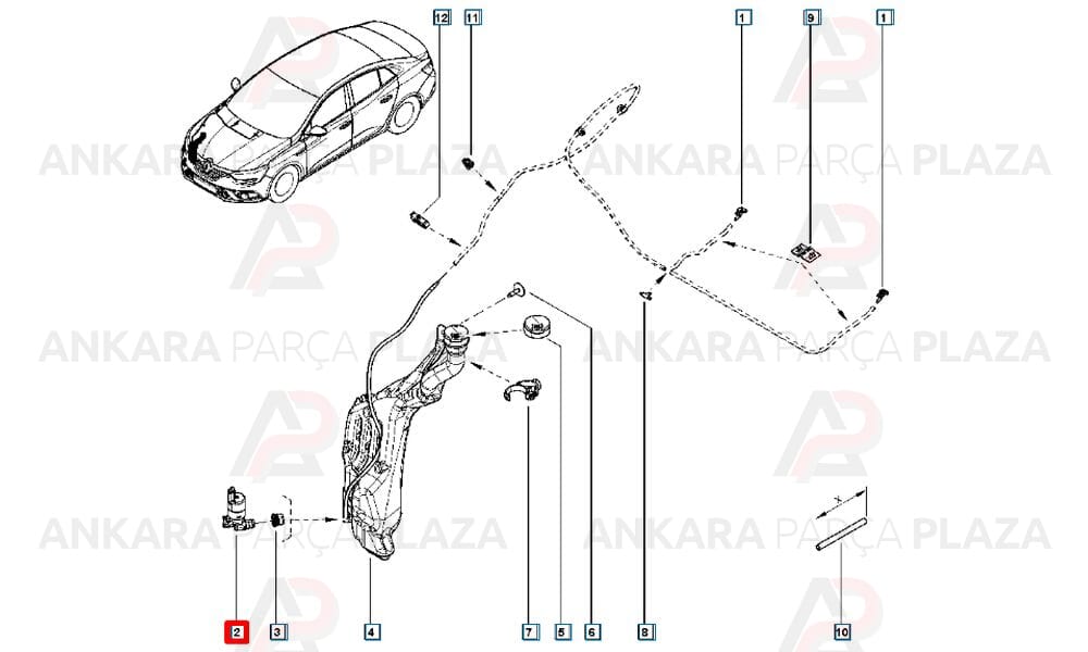 Megane 4 Sedan Cam Yikama Su Motoru Orjinal