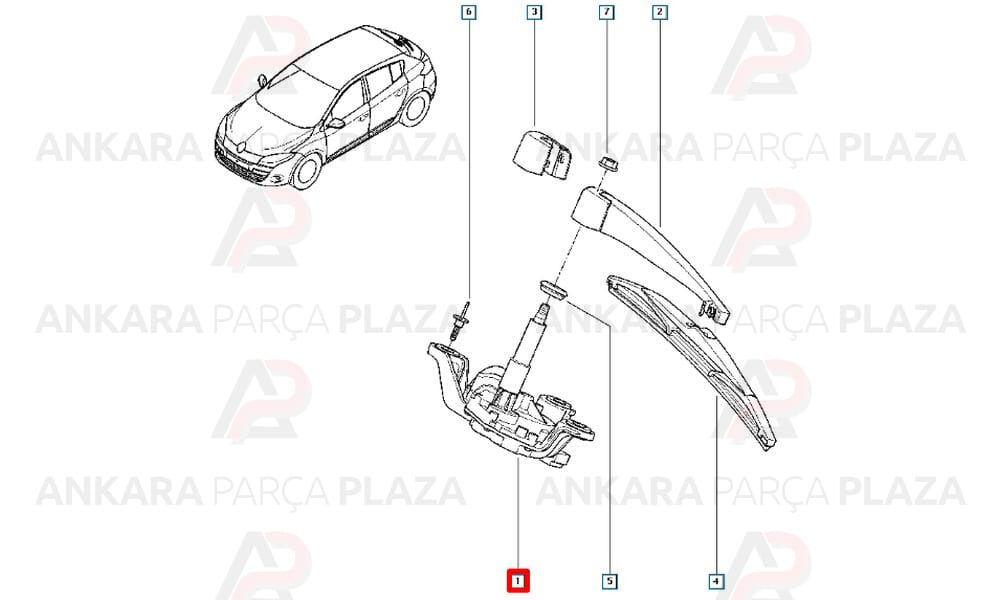 Arka Cam Silecek Motoru Megane 3 Hatchback
