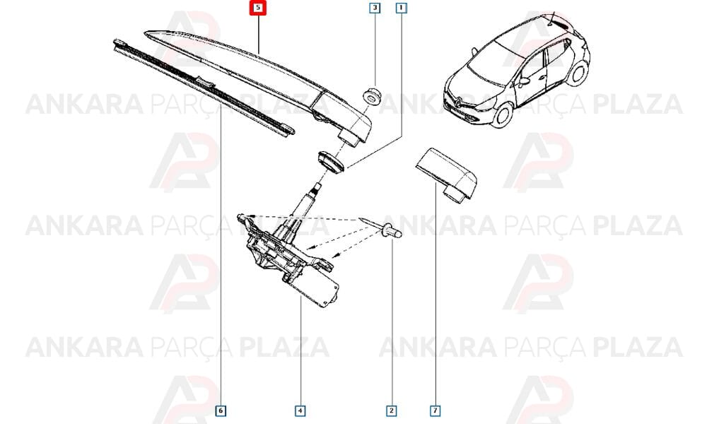 Clio 4 Arka Silecek Kolu Ve Süpürgesi Hellux