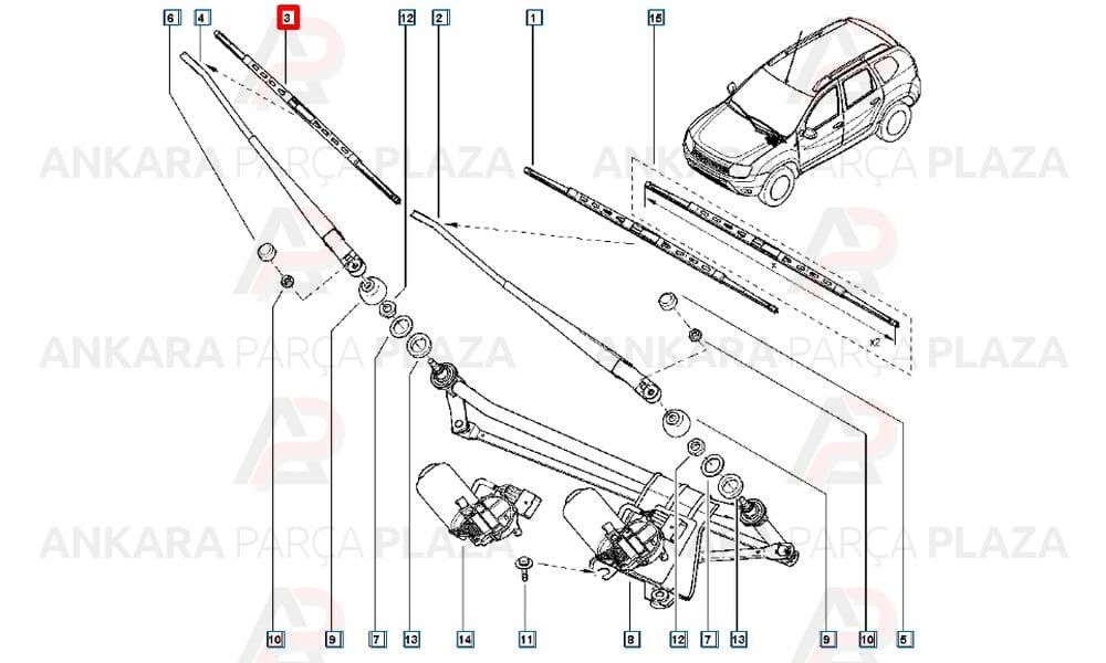Silgi Süpürge Takımı Duster 4X2 288900610R