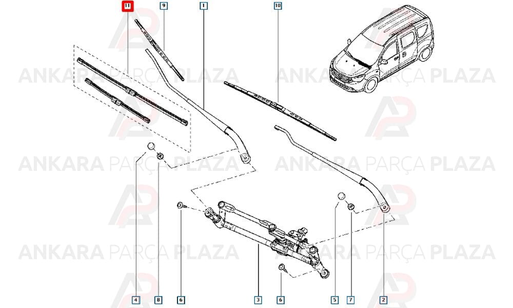 Dokker, Lodgy Silecek Süpürgesi 550Mm + 400Mm Muz Tipi Rbw
