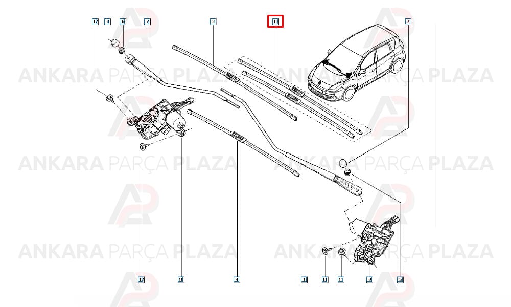Aerotwin Silecek Seti Renault : Scenic 3 750/650 Mm