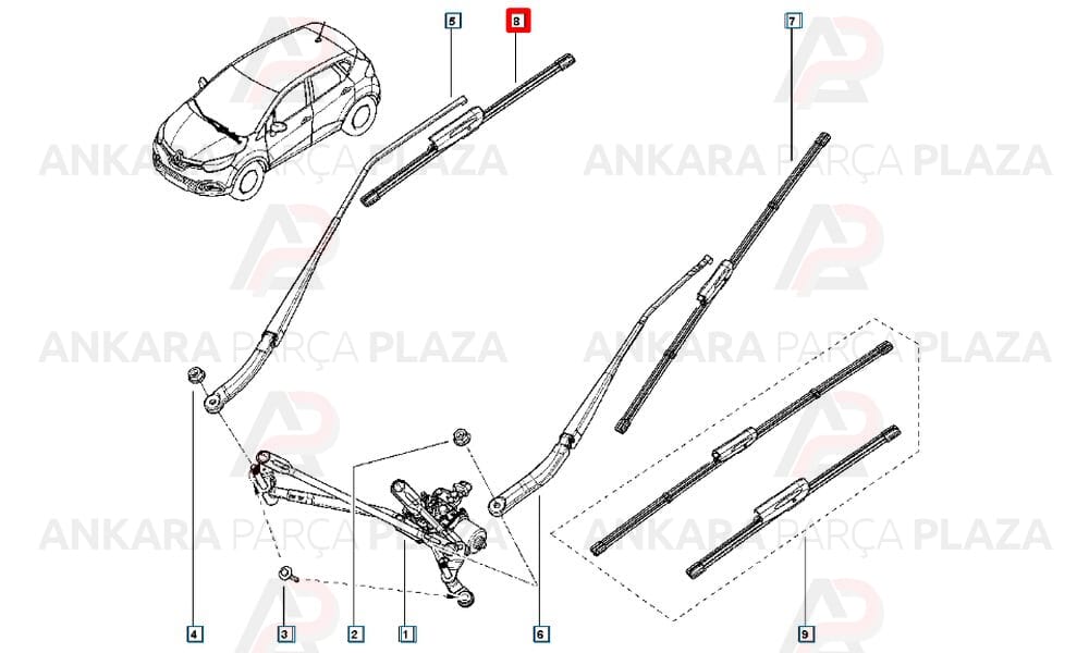 Sağ Silecek Captur 288B55332R